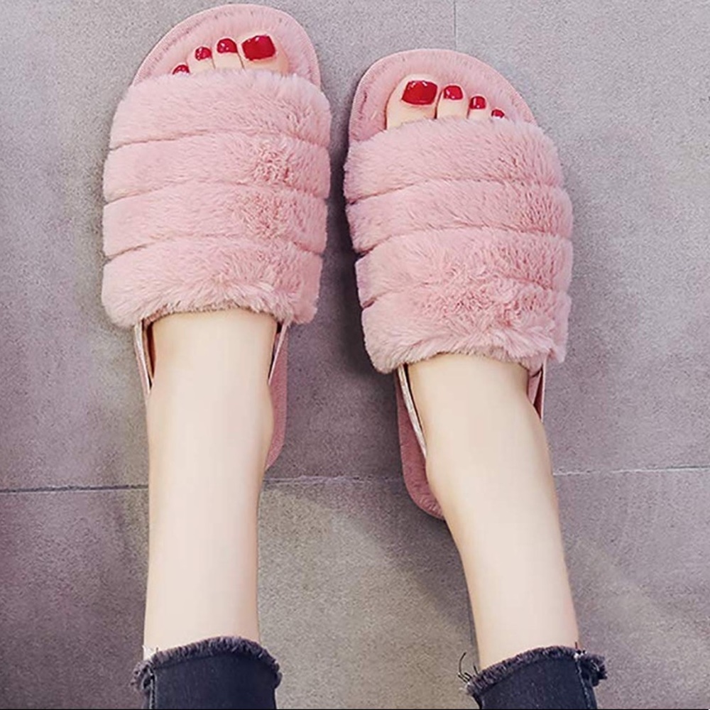 Soft Fuzzy Slide Slipper Sandals